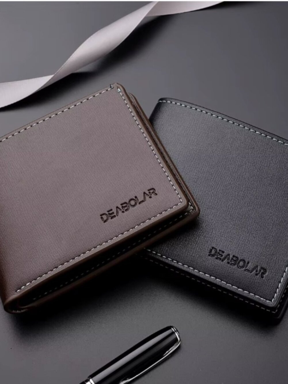 Men’s PU Leather Slim Bifold Wallet | Short Folding Credit Card Holder
